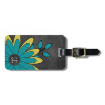 Gullig flickaktigt Retro blomma med initialer