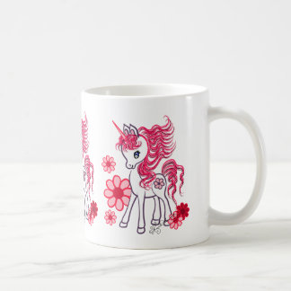 Gullig flickaktigt röd babyUnicorn Kaffemugg