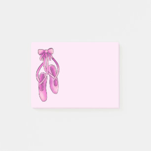 Gullig flickaktigt rosa balett skor post-it block