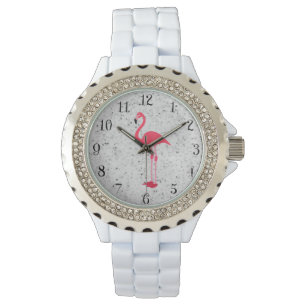 Gullig flickaktigt rosa elegant Flamingo Armbandsur