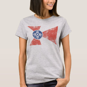 Gullig flickaktigt vintageGrungeflagga av Wichita T-shirt