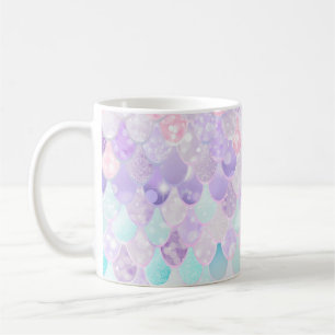 Gullig flickasjöjungfrumugg, pastellfärgad rosa, kaffemugg