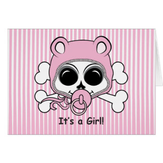 Gullig flickaskalle hälsningskort