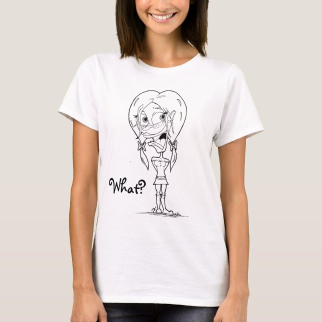 Gullig flickaspagetti fäster tee shirt (Framsida)