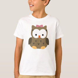 Gullig flickauggla med rosapilbågen t-shirt