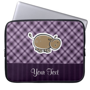 Gullig flodhäst; Lilor Laptop Sleeve