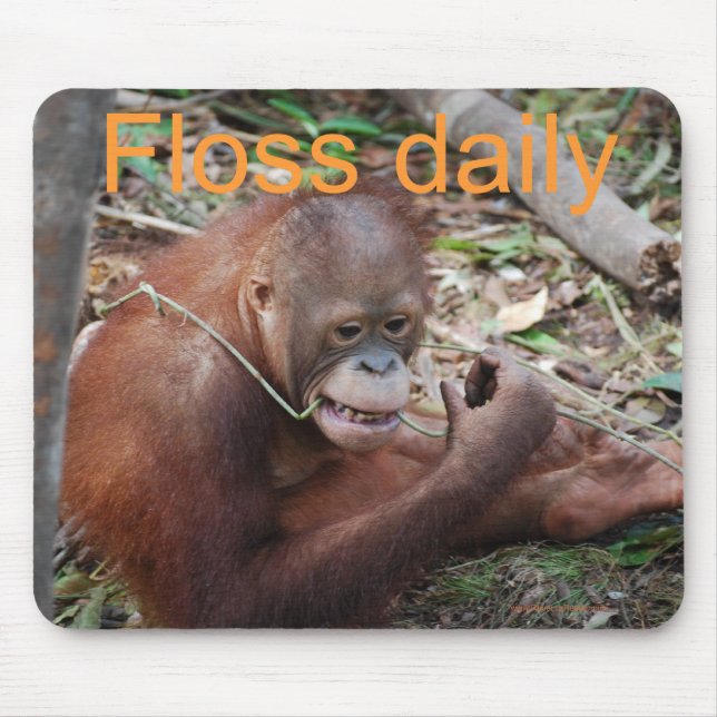 Gullig Floss dina djura tänder Musmatta (Framsidan)