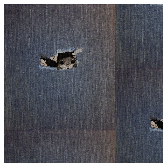 Gullig flygekorreteckning tyg (Provkarta)