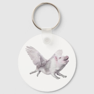 Gullig flyggris Keychain, när grisar flyger Nyckelring