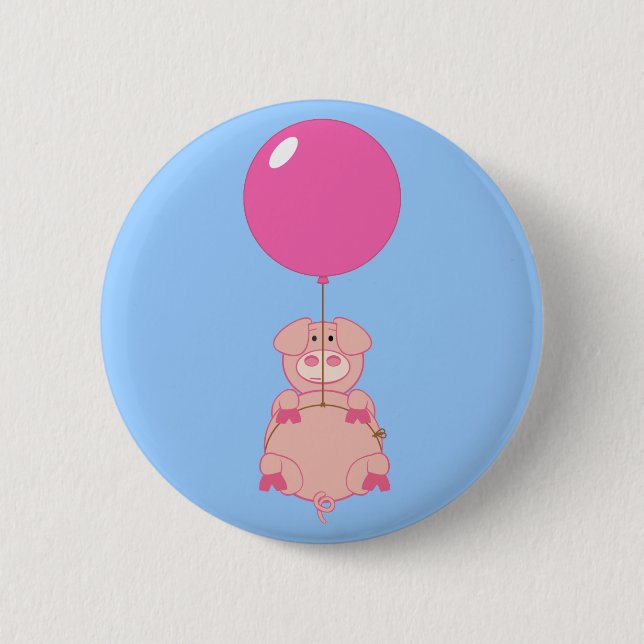 Gullig flyggris och ballong knapp (Framsida)