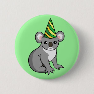 Gullig födelsedagKoala i emblem för Knapp