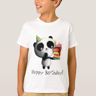 Gullig födelsedagPanda med tårtan Tee Shirt