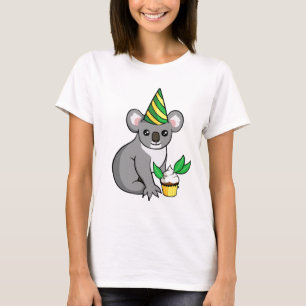 Gullig födelsedagsfestKoala med muffinskjortan Tee Shirt