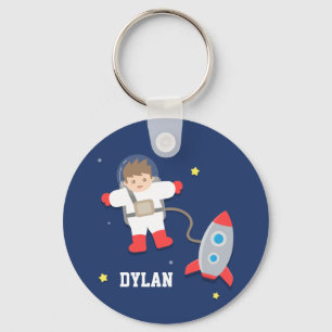 Gullig för barn för astronaut för raketfraktrym nyckelring