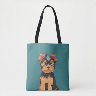 Gullig för Hipster Yorkshire lite Terrier Tygkasse