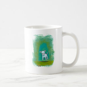 Gullig för hund som vitvalp lite flyter rolig kaffemugg