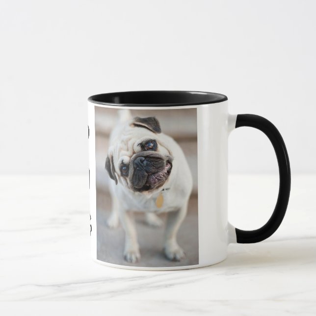 Gullig frågvis mopsdesign mugg (Höger)