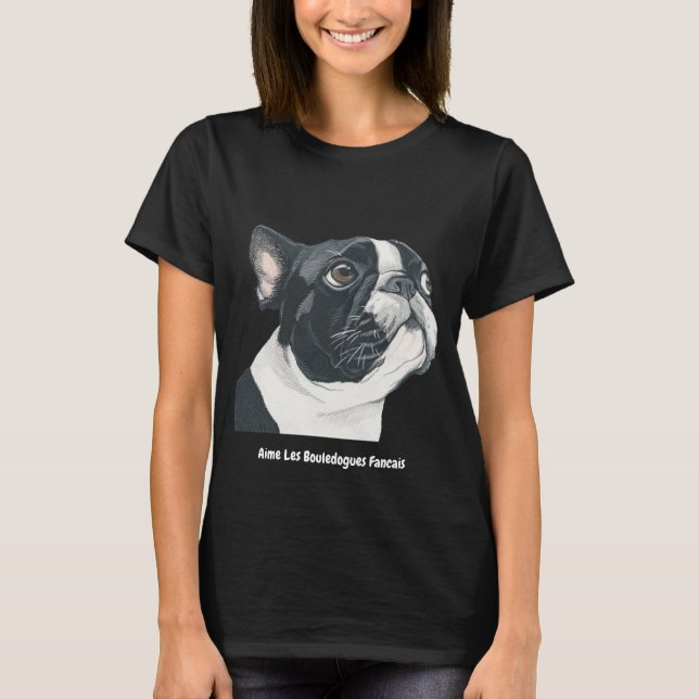 Gullig fransk bulldogg t shirt (Framsida)