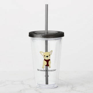 Gullig fransk bulldoggcampareTumbler Take Away Mugg