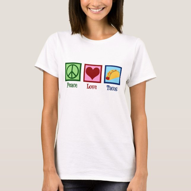 Gullig fredkärlekTacos T Shirt (Framsida)