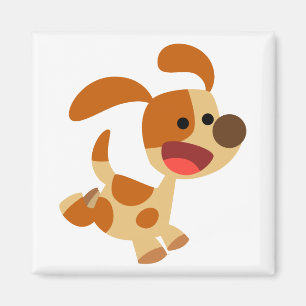 Gullig Frolicking tecknad hundmagnet Magnet