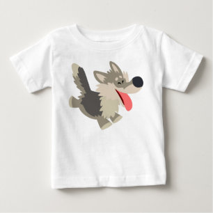 Gullig Frolicsome T-tröja för tecknadvargbaby T-shirt
