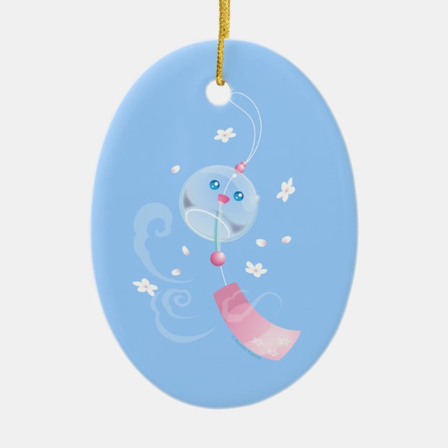 Gullig Furin vindChime Julgransprydnad Keramik (Framsidan)