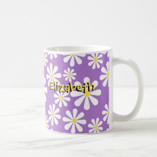 Gullig galen gult för daisypersonliglilor kaffemugg