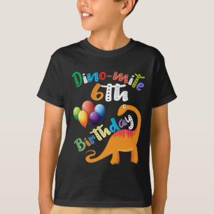 Gullig gåva för födelsedag för 6e för Dinosau T Shirt