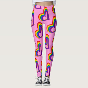 Gullig gay pride för mönster för hjärtor för leggings
