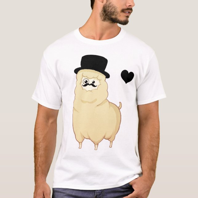 Gullig gentlemanAlpaca T Shirt (Framsida)