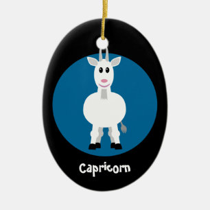 Gullig getCapricornZodiac undertecknar Julgransprydnad Keramik
