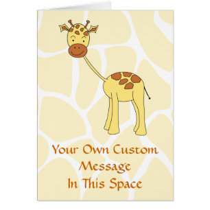 Gullig giraff. Cartoon. Hälsningskort