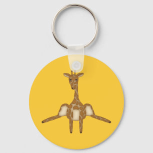 Gullig giraff Keychain Nyckelring