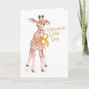 Gullig giraffbaby shower för välkommen unge inbjudan