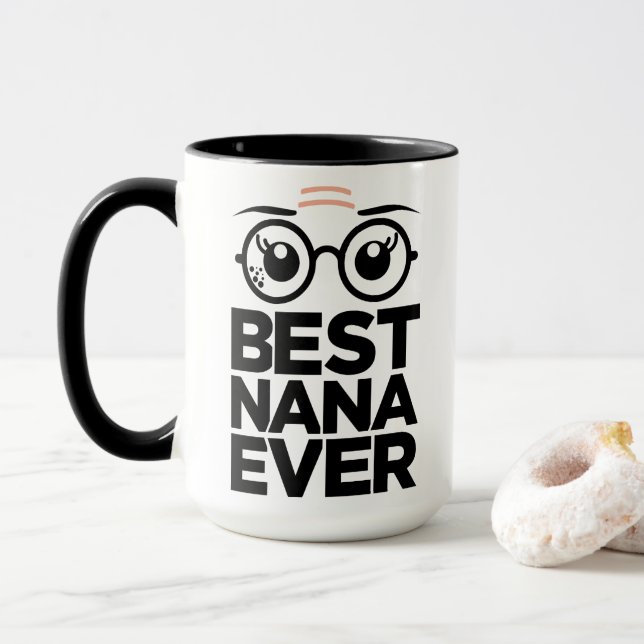 Gullig glasögonmormor - bäst Nana någonsin Nana Mugg (Med munk)