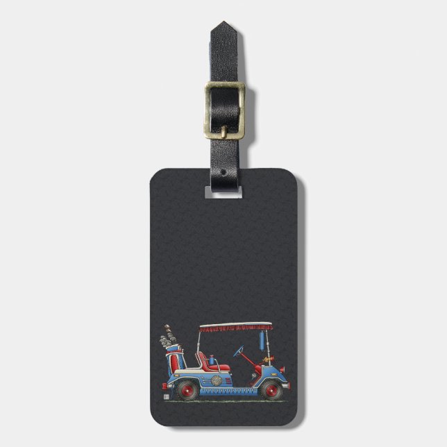 Gullig Golfvagn Bagagebricka (Vertikal Framsida)