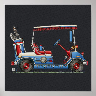 Gullig Golfvagn Poster