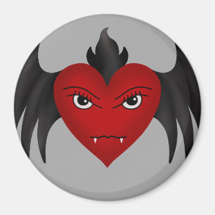 Gullig gotisk bevingad vampyrhjärta magnet