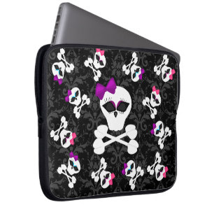 Gullig gotisk för godbitar för flickaskalle laptop sleeve