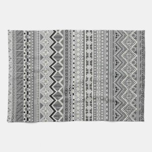 Gullig grå aztec mönsterdesign kökshandduk