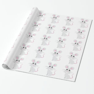 Gullig grå färgmus presentpapper