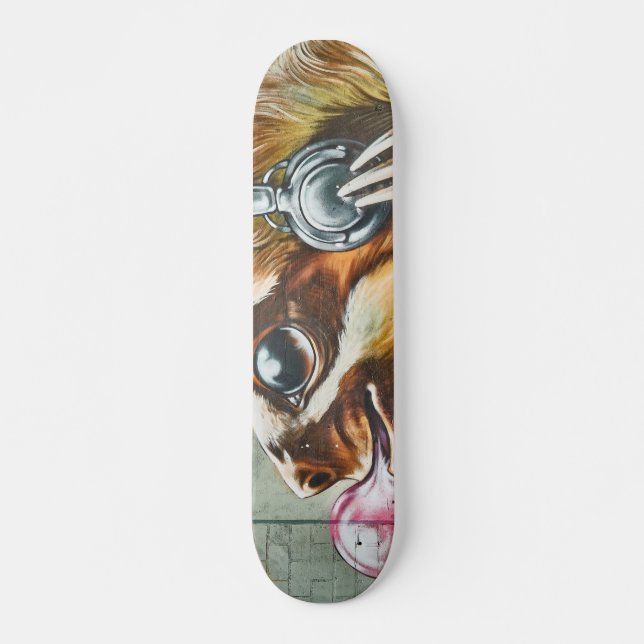 Gullig grafittiHeadphoneSloth DJ Mini Skateboard Bräda 18,5 Cm (Framsida)