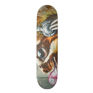 Gullig grafittiHeadphoneSloth DJ Mini Skateboard Bräda 18,5 Cm