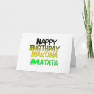 Gullig grattis på födelsedagenHakuna Matata eco Kort