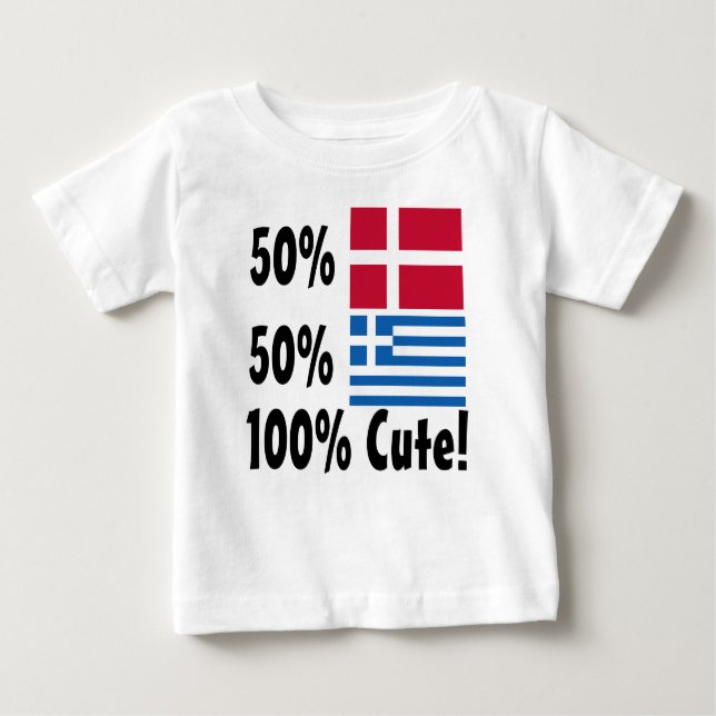 Gullig grek 100% för 50% danska 50% t shirt (Framsida)