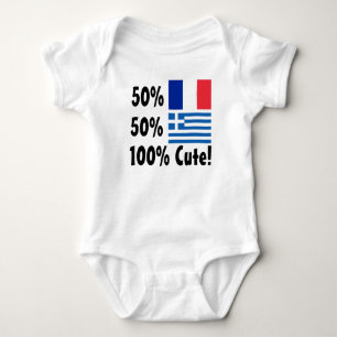 Gullig grek 100% för 50% fransk 50% tee shirt
