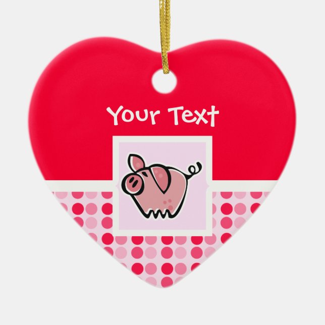 Gullig gris julgransprydnad keramik (Framsidan)