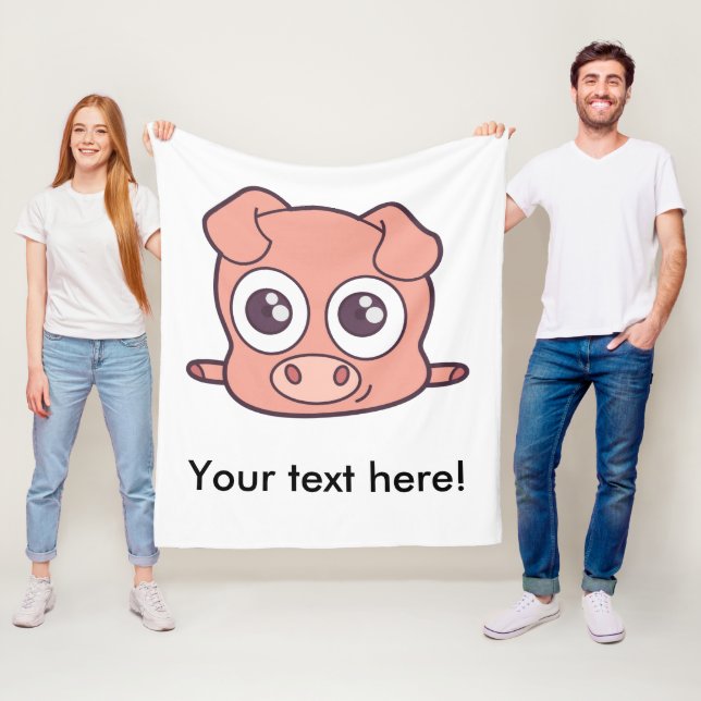 Gullig grisclipart fleecefilt (På plats)