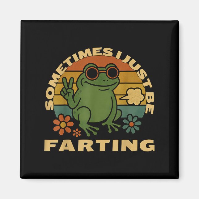 Gullig Groda Bara Sarksatisk Jag Ler Ibland Magnet (Framsidan)